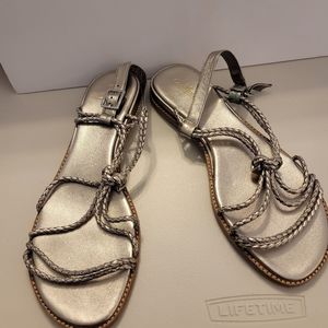 NWOT Cole Haan Leather Sandals 8.5 Silver